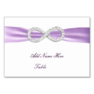 Lavender Diamond Infinity Wedding Table Platzkarte Tischnummer