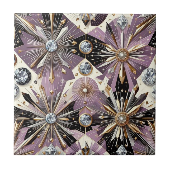 Lavender Diamond Mitte des Jahrhunderts Modern  Fliese (Vorderseite)