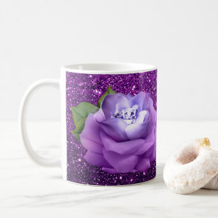 Lavender Diamond Rose Lila Imitate Glitzer Tasse