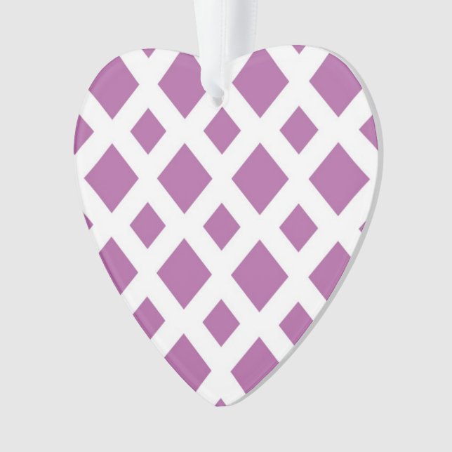 Lavender Diamonds on White Ornament (Vorderseite)