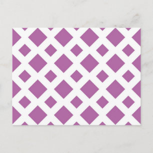 Lavender Diamonds on White Postkarte