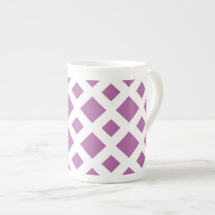 Lavender Diamonds on White Prozellantasse