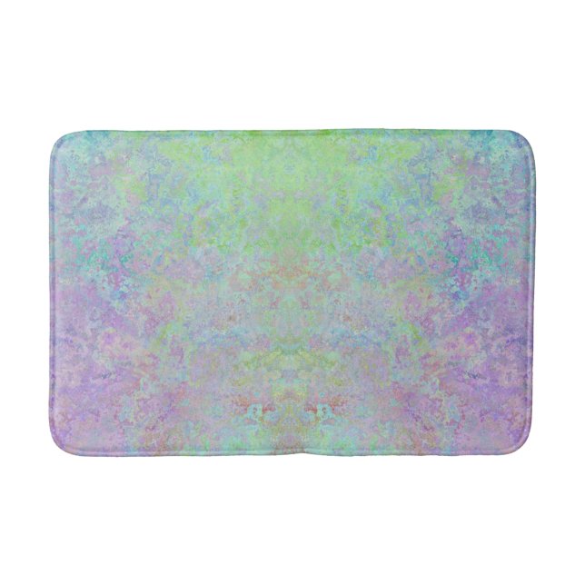 Lavender Dream Neon Pastel Alcohol Tinte Abstrakt Badematte (Vorderseite)