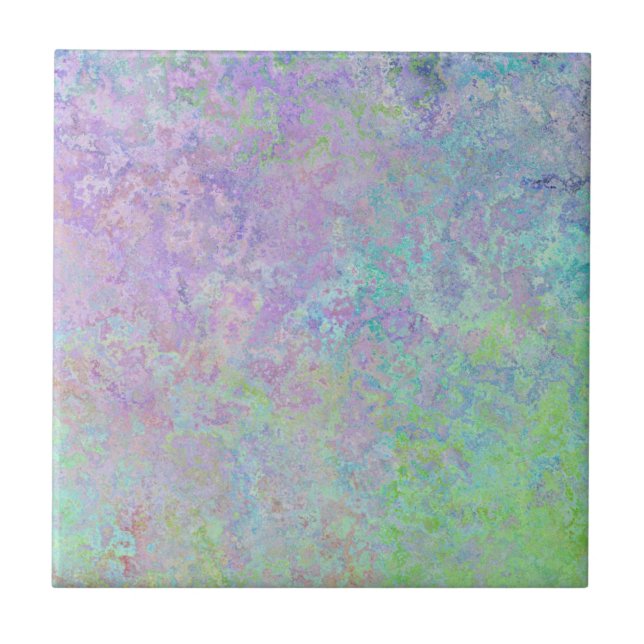 Lavender Dream Neon Pastel Alcohol Tinte Abstrakt Fliese (Vorderseite)