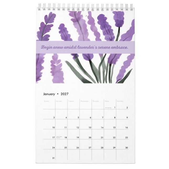 Lavender Dreams 2024 Kalender 🌿 💜 (Jan 2027)