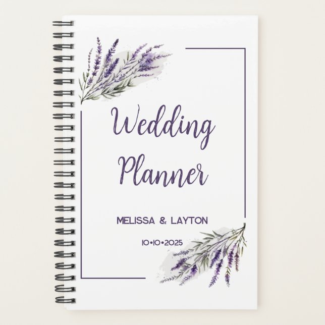 Lavender Dreams: Anpassbarer Hochzeitsplaner Planer (Vorderseite)