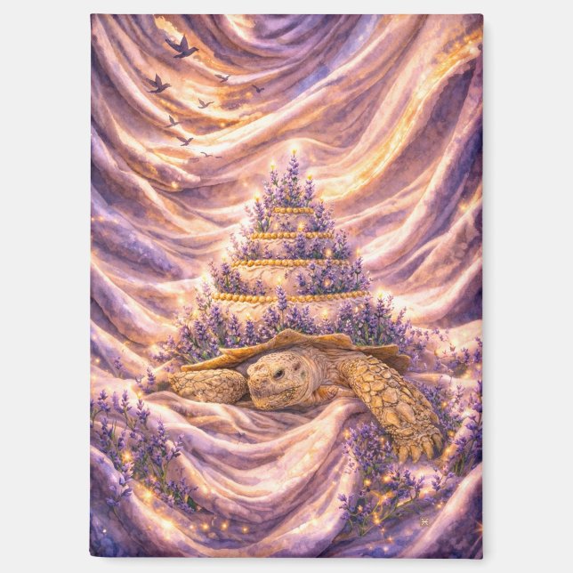 Lavender Dreams Birthday cake Sulcata tortoise Magnet (Vorderseite)