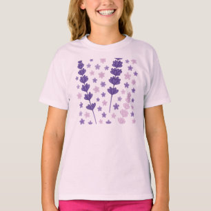 Lavender Dreams - Eleganter Lila und rosa, florale T-Shirt