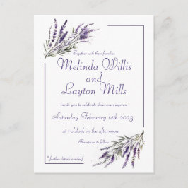 Lavender Dreams: Watercolor Wedding Postcard Postkarte