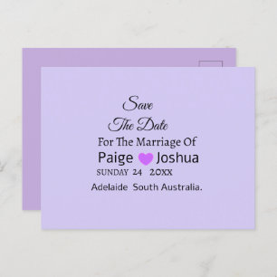 Lavender Drehung Moderne Typografie Hochzeit Feiertagspostkarte