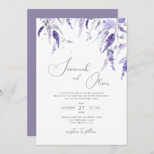 Lavender Dusty Lila Violet Lilac Floral Wedding Einladung
