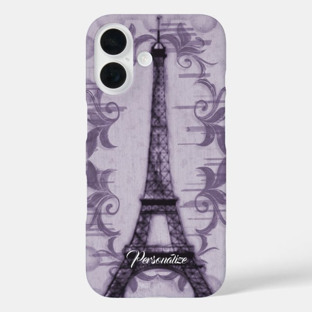 Lavender Eiffel Tower iPhone Case (Rückseite)