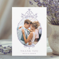Lavender Einfache Vintage-Rahmen Hochzeitsfoto