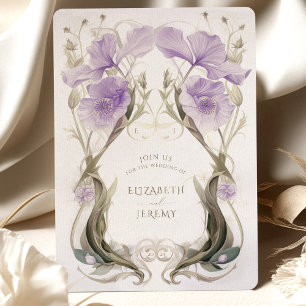 Lavender Elegance Jugendstil Einladung