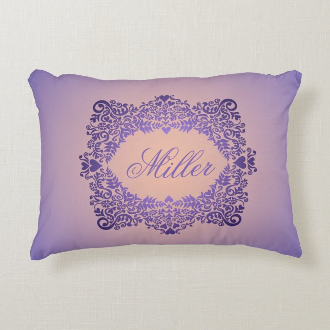 Lavender Elegance Personalisiert Dekokissen (Vorderseite)