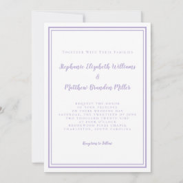 Lavender Elegant Classic Minimalist Wedding Script Einladung