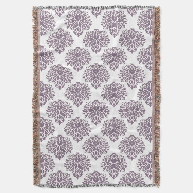 Lavender Elegant Damask Decke (Vorderseite Vertikal)
