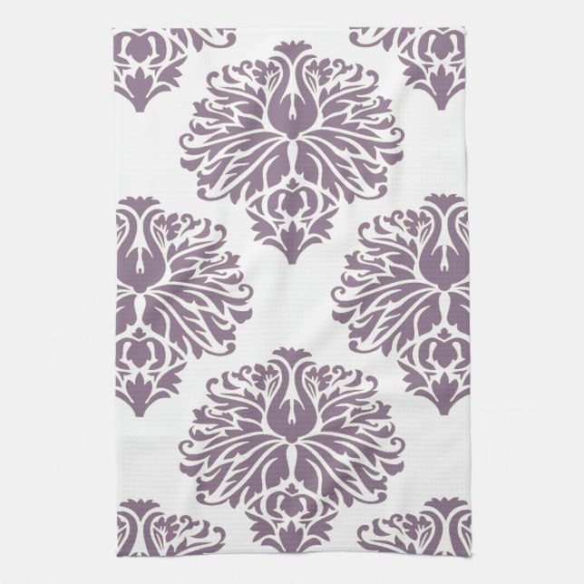 Lavender Elegant Damask Handtuch (Vertikal)