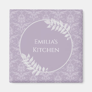 Lavender Elegant Damask Magnet