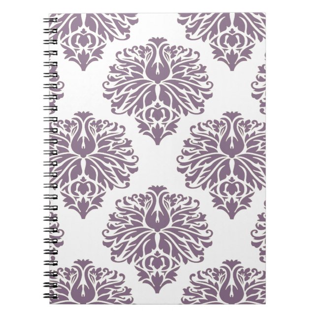 Lavender Elegant Damask Notizblock (Vorderseite)