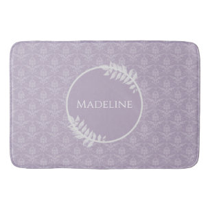 Lavender Elegant Damask Personalisiert Badematte