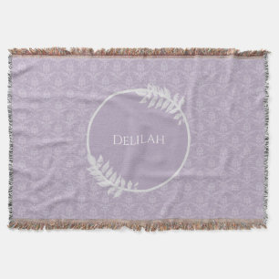 Lavender Elegant Damask Personalisiert Decke