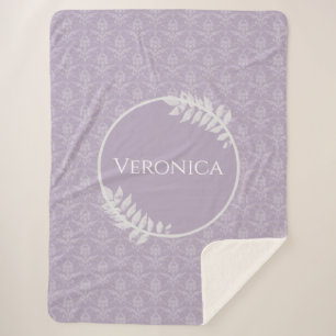 Lavender Elegant Damask Personalisiert Sherpadecke