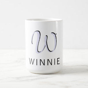 Lavender Elegant Initial Black Name   Modern Kaffeetasse