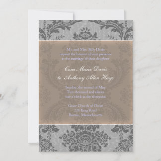 Lavender Elegante Damask Hochzeit Einladung