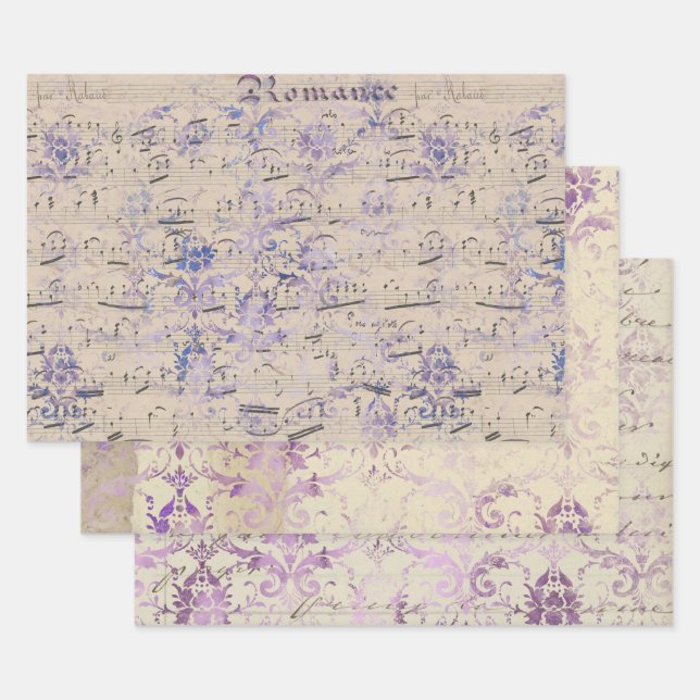 Lavender Ephemera Pattern Geschenkpapier Set (Set)