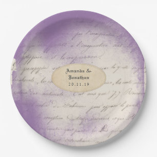 Lavender Ephemera Typografy Wedding Pappteller