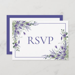 Lavender Eucalyptus Botanical Script Wedding RSVP