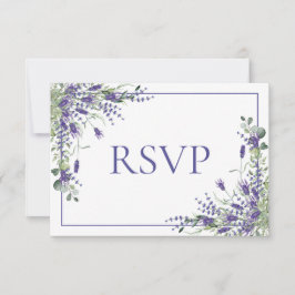 Lavender Eucalyptus Botanical Script Wedding RSVP Karte