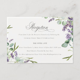 Lavender Eucalyptus Foliage Hochzeitempfang Begleitkarte