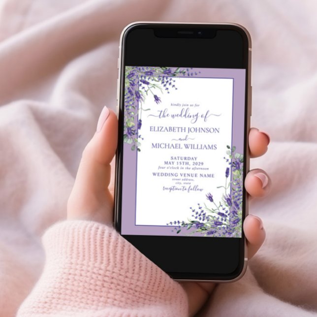 Lavender Eucalyptus Greenerity Foto Wedding Invita Einladung (Von Creator hochgeladen)