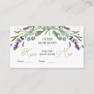 Lavender Eucalyptus rät wie viele Kisses Game Begleitkarte