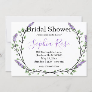 Lavender Eucalyptus romantisches boho Brautparty i Einladung