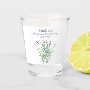 Lavender Eucalyptus Watercolor Kräuter Wedding Schnapsglas