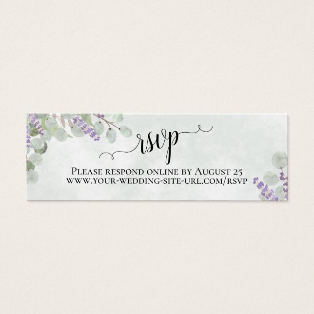 Lavender Eucalyptus Wedding RSVP Online Card (Vorderseite)