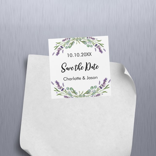 Lavender eucalyptus wedding Save the Date Magnet (Von Creator hochgeladen)