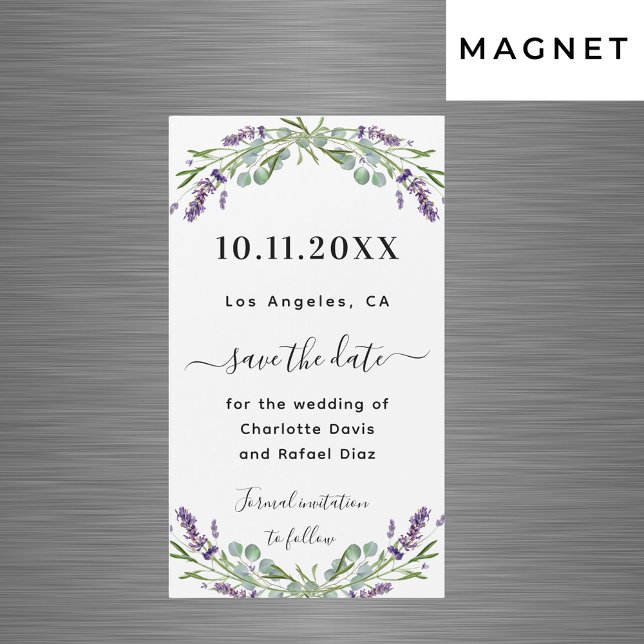Lavender eucalyptus wedding Save the Date Magnet (Von Creator hochgeladen)
