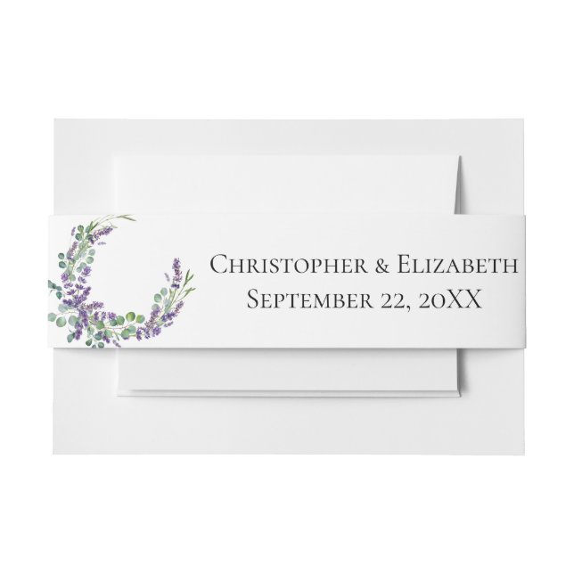 Lavender Eukalyptus Floral Botanische Hochzeit Einladungsbanderole (Vorderseite Beispiel)