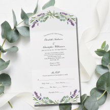 Lavender Eukalyptus Floral Trifold Wedding