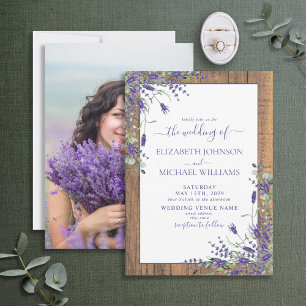 Lavender Eukalyptus Greenery Foto Wedding Einladung
