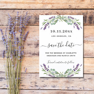 Lavender Eukalyptus Hochzeit speichern Sie das Dat Save The Date