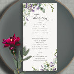 Lavender Eukalyptus Leafy Bunch Wedding Menu Card Dankeskarte<br><div class="desc">Wenn Sie weitere Anpassungen benötigen,  schreiben Sie mir bitte an yellowfebstudio@gmail.com.</div>