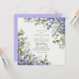 Lavender & Eukalyptus Square Wedding Einladung