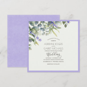 Lavender & Eukalyptus Square Wedding Einladung