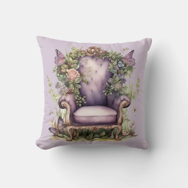 Lavender Fairy Dreams Butterfly Chair Kissen (Vorderseite)