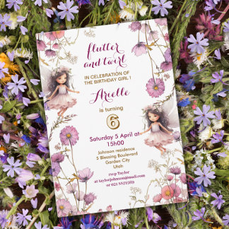 Lavender Fairy Wildblume Pixie Einladungen